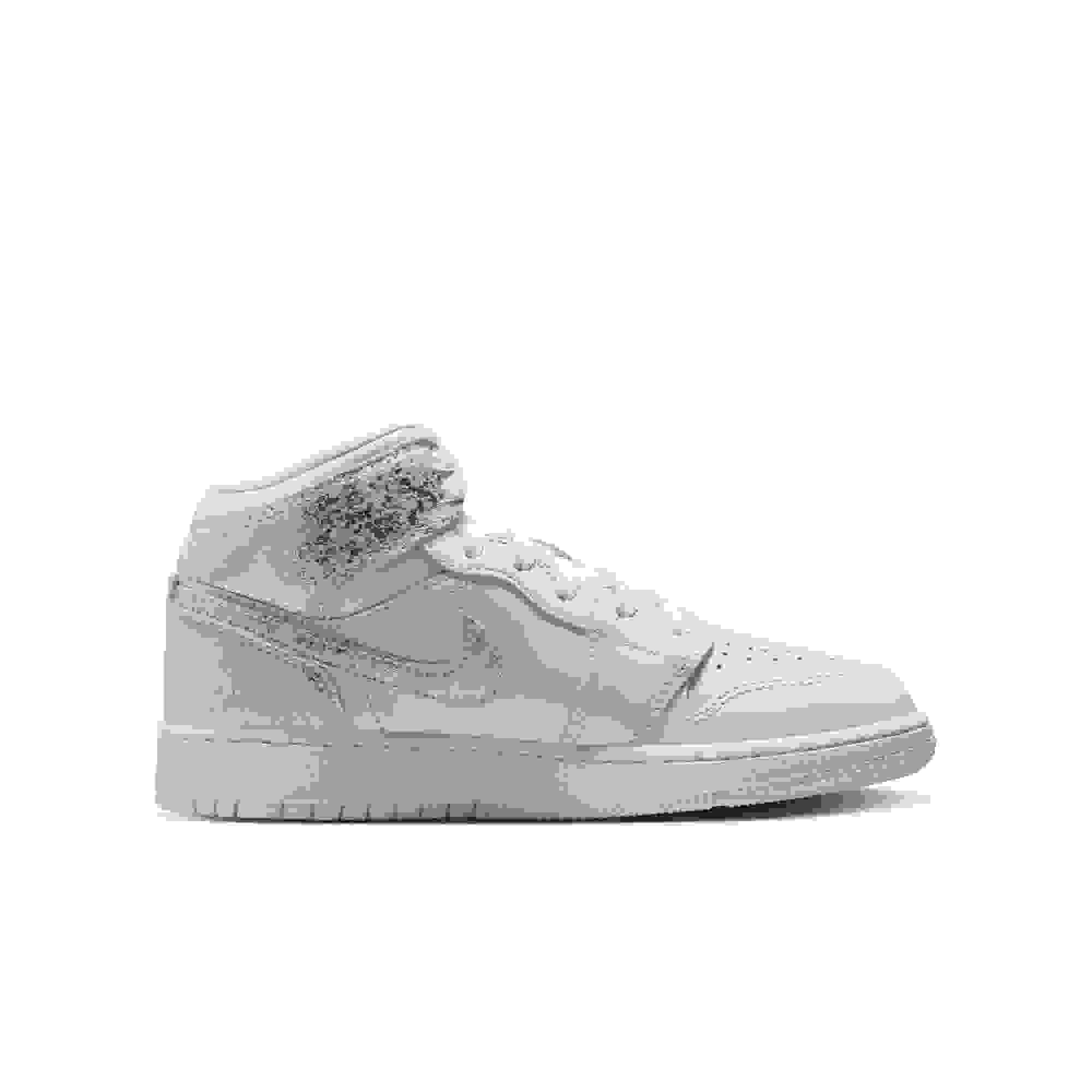 Jordan 1 Mid SE Grade School Boys' "White/Field Silver" Shoe